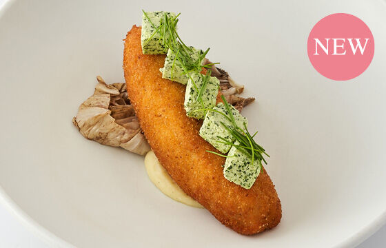 淡路どり塩麹マリネのカツレツ、 瀬戸内レモンとセージのバターキューブ